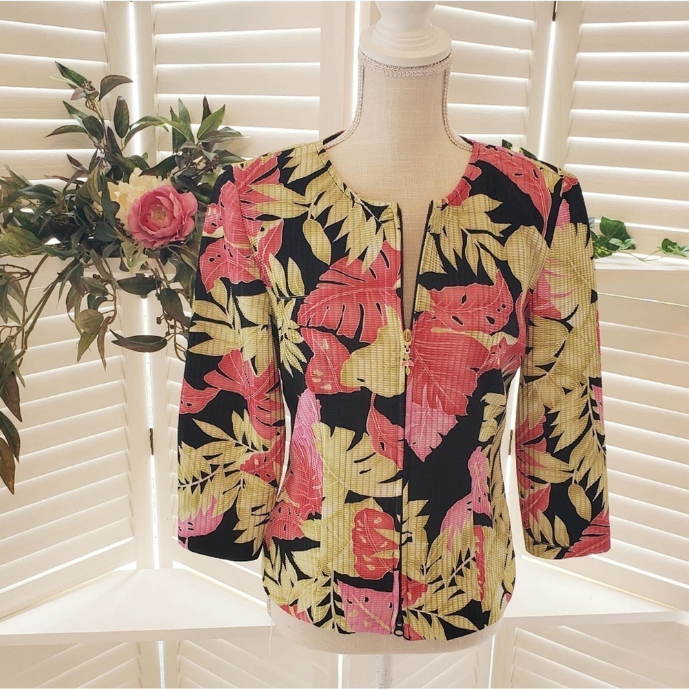 VINTAGE JOSEPH RIBKOFF TROPICAL FLORAL BLAZER 6